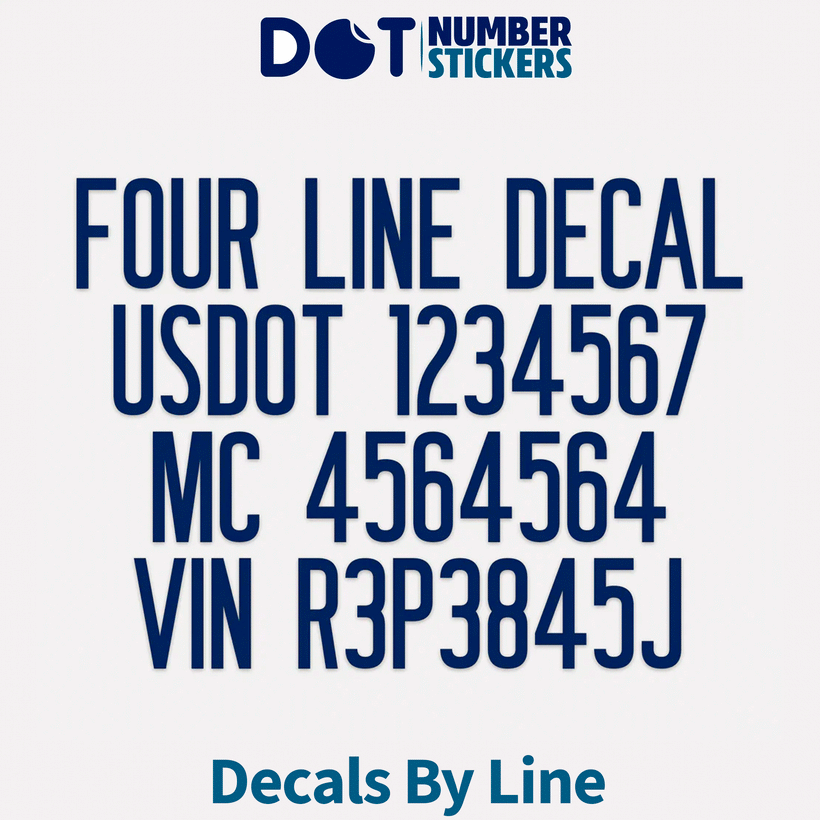 Decals by Line (USDOT, MC, GVW, CA, KYU, VIN)