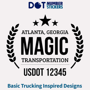 company name truck door decal with usdot
