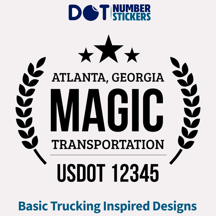 Truck USDOT Regulation Template Decal Stickers