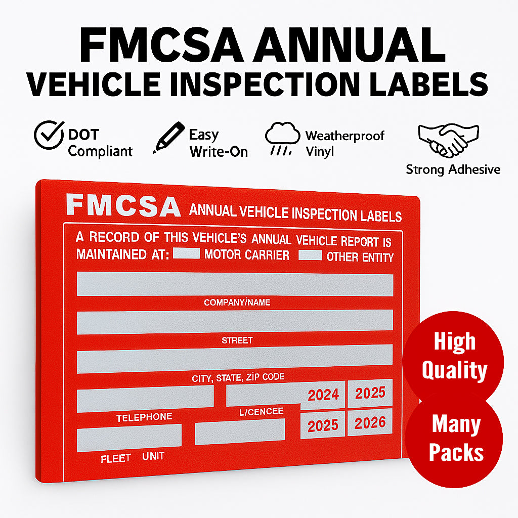 FMCSA Annual Vehicle Inspection Label Decal Sticker