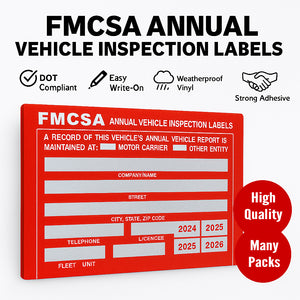FMCSA Annual Vehicle Inspection Label Decal Sticker