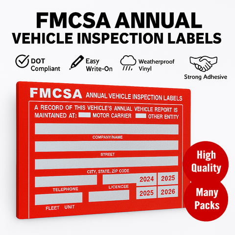 FMCSA Annual Vehicle Inspection Label Decal Sticker