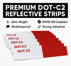 Premium DOT-C2 Reflective Strips Red & White