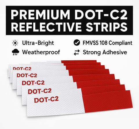 Premium DOT-C2 Reflective Strips Red & White