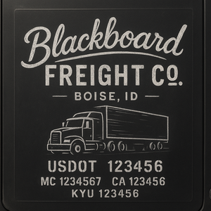 Custom Truck Door Decal Sticker Lettering with Trucking Name or Company Name, City & State, US DOT, MC, CA, KYU, GVW, VIN Sign (Set of 2)
