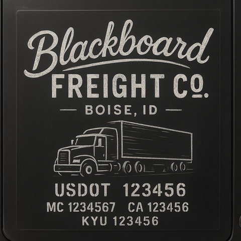 Custom Truck Door Decal Sticker Lettering with Trucking Name or Company Name, City & State, US DOT, MC, CA, KYU, GVW, VIN Sign (Set of 2)