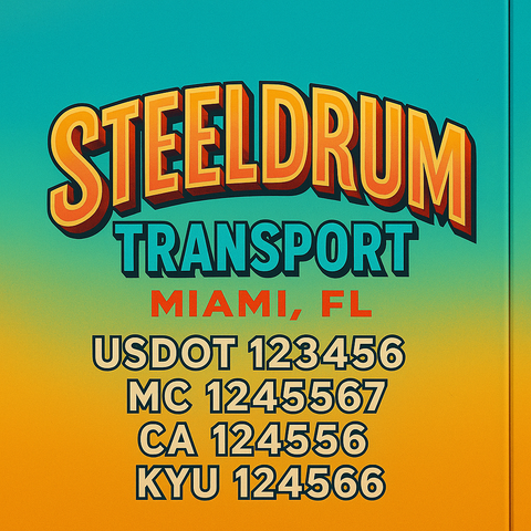 Custom Truck Door Decal Sticker Lettering with Trucking Name or Company Name, City & State, US DOT, MC, CA, KYU, GVW, VIN Sign (Set of 2)
