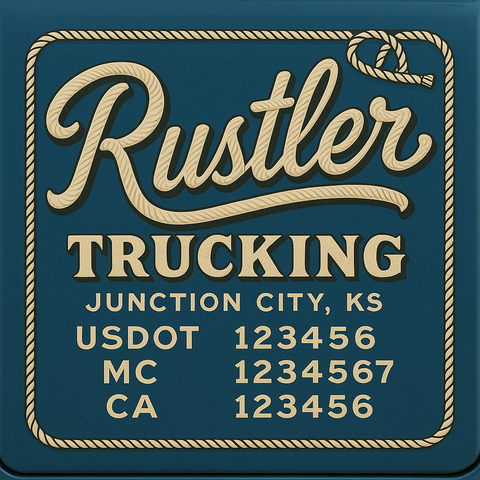 Custom Truck Door Decal Sticker Lettering with Trucking Name or Company Name, City & State, US DOT, MC, CA, KYU, GVW, VIN Sign (Set of 2)
