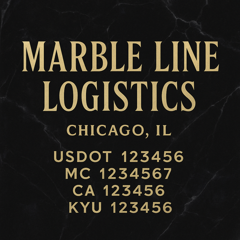 Custom Truck Door Decal Sticker Lettering with Trucking Name or Company Name, City & State, US DOT, MC, CA, KYU, GVW, VIN Sign (Set of 2)