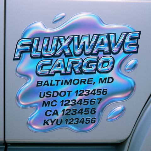 Custom Truck Door Decal Sticker Lettering with Trucking Name or Company Name, City & State, US DOT, MC, CA, KYU, GVW, VIN Sign (Set of 2)