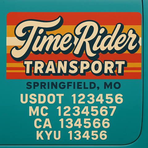 Custom Truck Door Decal Sticker Lettering with Trucking Name or Company Name, City & State, US DOT, MC, CA, KYU, GVW, VIN Sign (Set of 2)