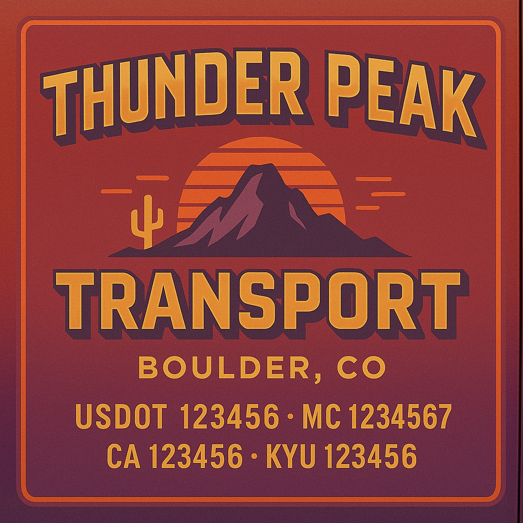 Custom Truck Door Decal Sticker Lettering with Trucking Name or Company Name, City & State, US DOT, MC, CA, KYU, GVW, VIN Sign (Set of 2)