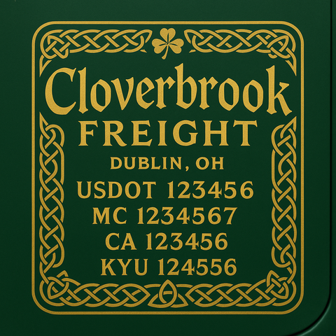 Custom Truck Door Decal Sticker Lettering with Trucking Name or Company Name, City & State, US DOT, MC, CA, KYU, GVW, VIN Sign (Set of 2)