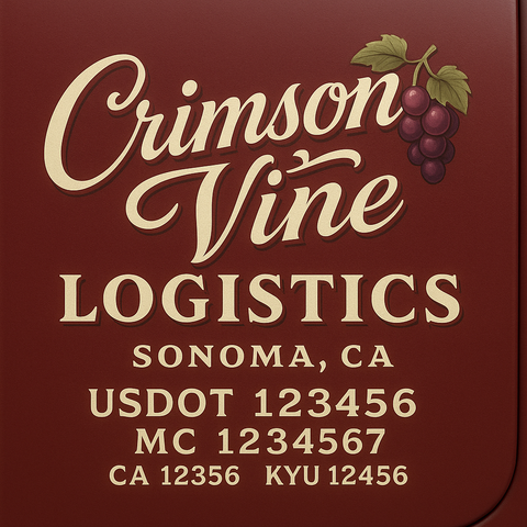 Custom Truck Door Decal Sticker Lettering with Trucking Name or Company Name, City & State, US DOT, MC, CA, KYU, GVW, VIN Sign (Set of 2)