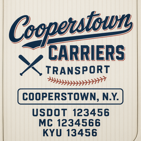 Custom Truck Door Decal Sticker Lettering with Trucking Name or Company Name, City & State, US DOT, MC, CA, KYU, GVW, VIN Sign (Set of 2)