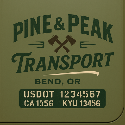 Custom Truck Door Decal Sticker Lettering with Trucking Name or Company Name, City & State, US DOT, MC, CA, KYU, GVW, VIN Sign (Set of 2)