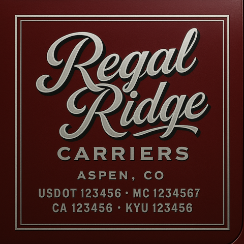 Custom Truck Door Decal Sticker Lettering with Trucking Name or Company Name, City & State, US DOT, MC, CA, KYU, GVW, VIN Sign (Set of 2)