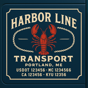 Custom Truck Door Decal Sticker Lettering with Trucking Name or Company Name, City & State, US DOT, MC, CA, KYU, GVW, VIN Sign (Set of 2)