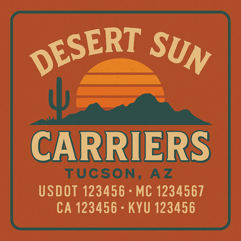 Custom Truck Door Decal Sticker Lettering with Trucking Name or Company Name, City & State, US DOT, MC, CA, KYU, GVW, VIN Sign (Set of 2)