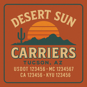 Custom Truck Door Decal Sticker Lettering with Trucking Name or Company Name, City & State, US DOT, MC, CA, KYU, GVW, VIN Sign (Set of 2)