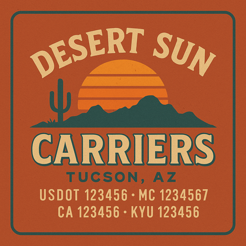 Custom Truck Door Decal Sticker Lettering with Trucking Name or Company Name, City & State, US DOT, MC, CA, KYU, GVW, VIN Sign (Set of 2)