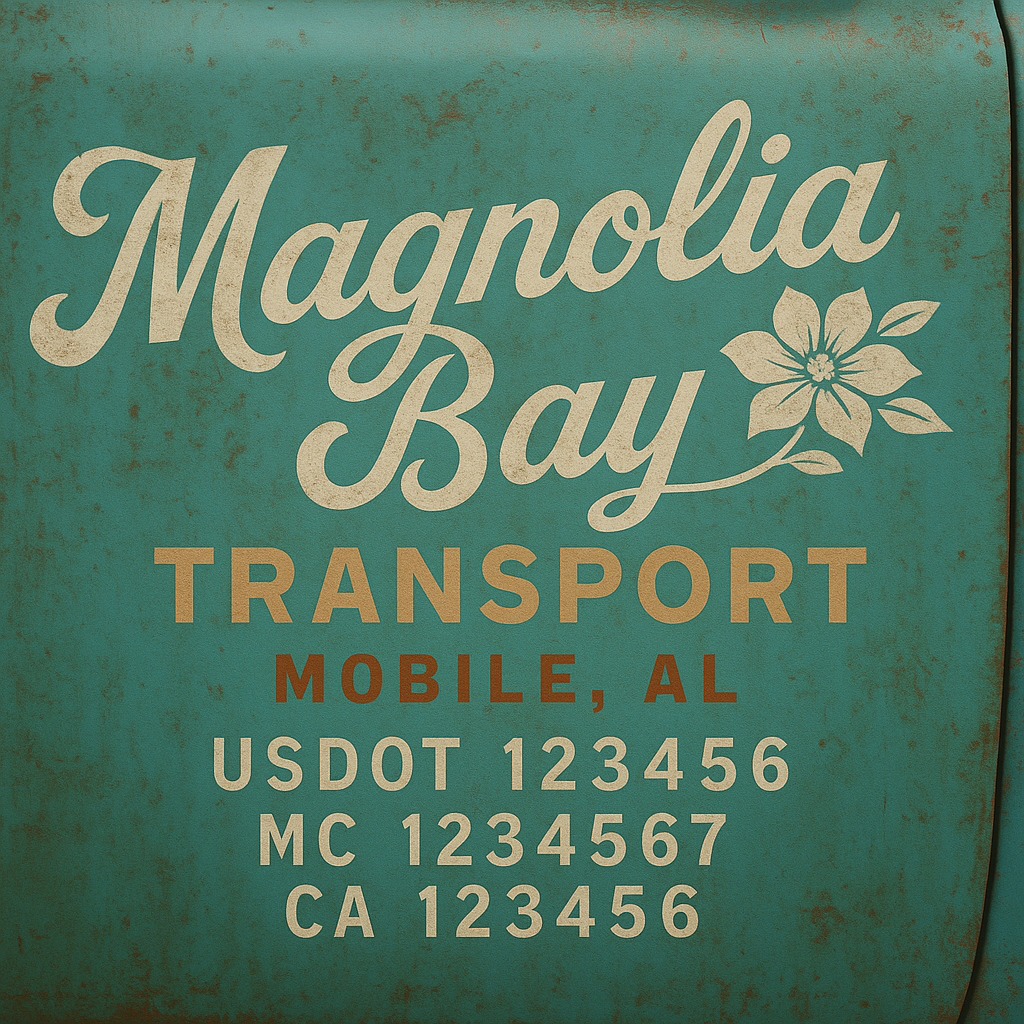 Custom Truck Door Decal Sticker Lettering with Trucking Name or Company Name, City & State, US DOT, MC, CA, KYU, GVW, VIN Sign (Set of 2)