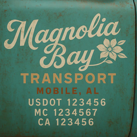 Custom Truck Door Decal Sticker Lettering with Trucking Name or Company Name, City & State, US DOT, MC, CA, KYU, GVW, VIN Sign (Set of 2)