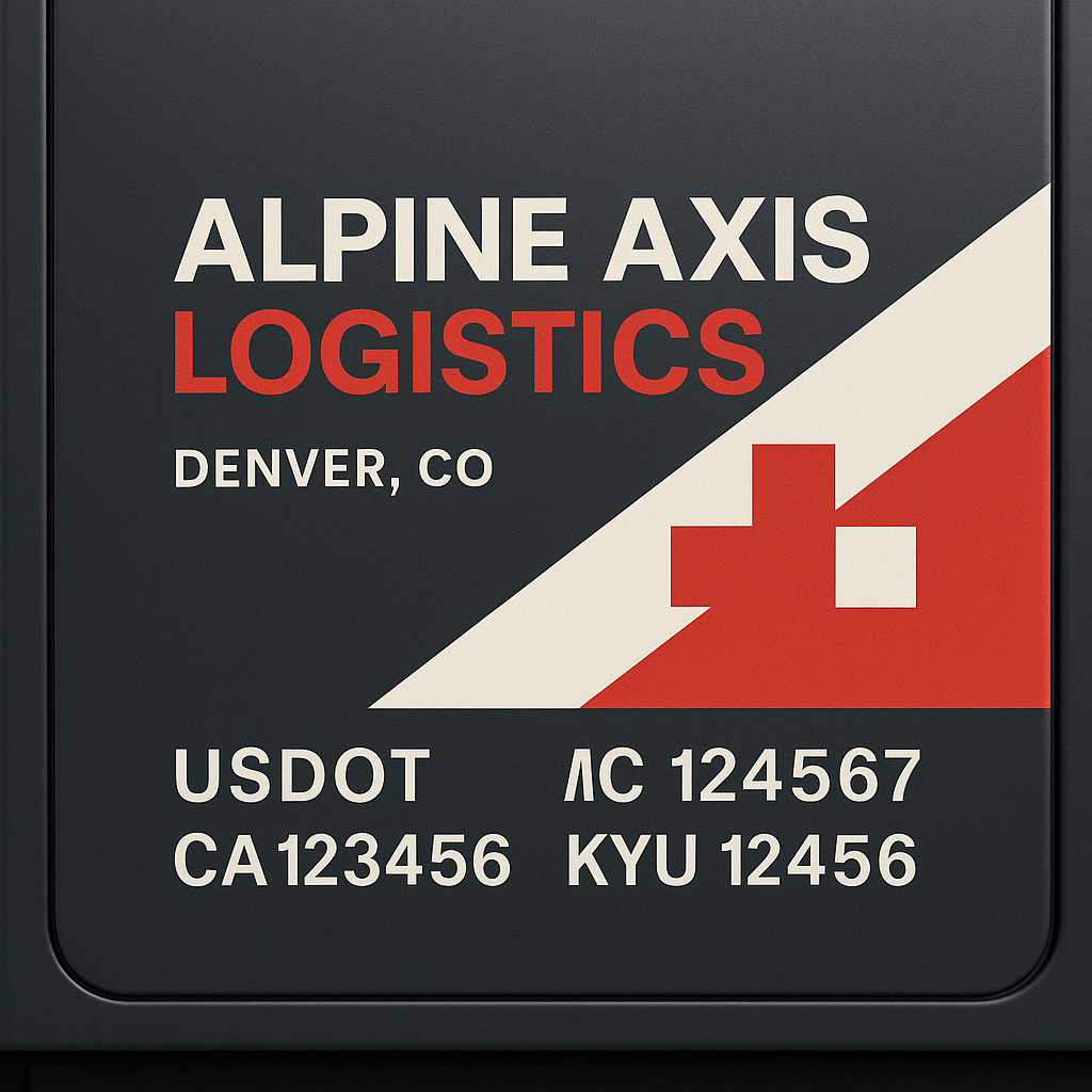 Custom Truck Door Decal Sticker Lettering with Trucking Name or Company Name, City & State, US DOT, MC, CA, KYU, GVW, VIN Sign (Set of 2)