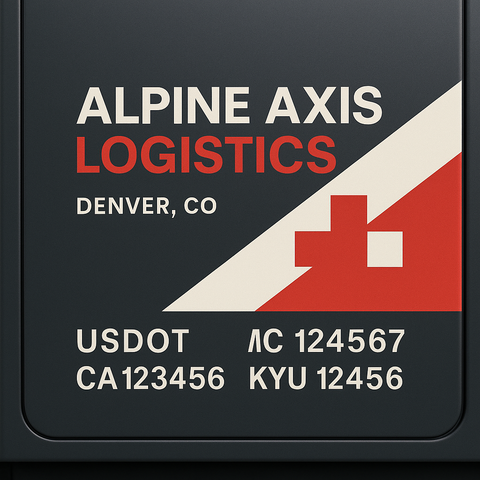 Custom Truck Door Decal Sticker Lettering with Trucking Name or Company Name, City & State, US DOT, MC, CA, KYU, GVW, VIN Sign (Set of 2)