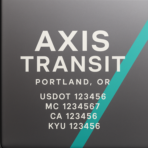 Custom Truck Door Decal Sticker Lettering with Trucking Name or Company Name, City & State, US DOT, MC, CA, KYU, GVW, VIN Sign (Set of 2)