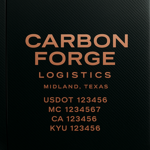 Custom Truck Door Decal Sticker Lettering with Trucking Name or Company Name, City & State, US DOT, MC, CA, KYU, GVW, VIN Sign (Set of 2)