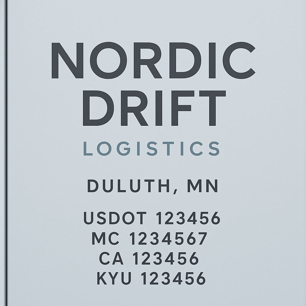 Custom Truck Door Decal Sticker Lettering with Trucking Name or Company Name, City & State, US DOT, MC, CA, KYU, GVW, VIN Sign (Set of 2)