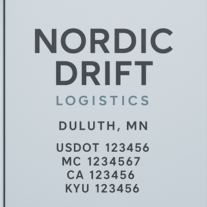 Custom Truck Door Decal Sticker Lettering with Trucking Name or Company Name, City & State, US DOT, MC, CA, KYU, GVW, VIN Sign (Set of 2)
