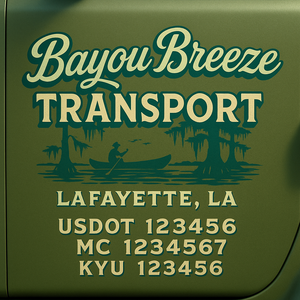 Custom Truck Door Decal Sticker Lettering with Trucking Name or Company Name, City & State, US DOT, MC, CA, KYU, GVW, VIN Sign (Set of 2)
