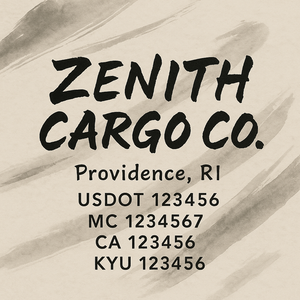 Custom Truck Door Decal Sticker Lettering with Trucking Name or Company Name, City & State, US DOT, MC, CA, KYU, GVW, VIN Sign (Set of 2)