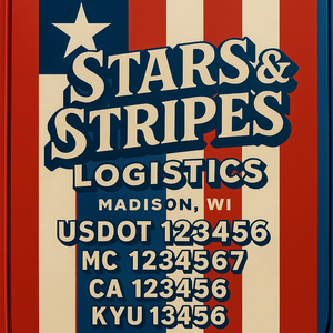 Custom Truck Door Decal Sticker Lettering with Trucking Name or Company Name, City & State, US DOT, MC, CA, KYU, GVW, VIN Sign (Set of 2)
