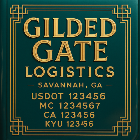 Custom Truck Door Decal Sticker Lettering with Trucking Name or Company Name, City & State, US DOT, MC, CA, KYU, GVW, VIN Sign (Set of 2)