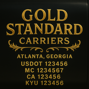 Custom Truck Door Decal Sticker Lettering with Trucking Name or Company Name, City & State, US DOT, MC, CA, KYU, GVW, VIN Sign (Set of 2)