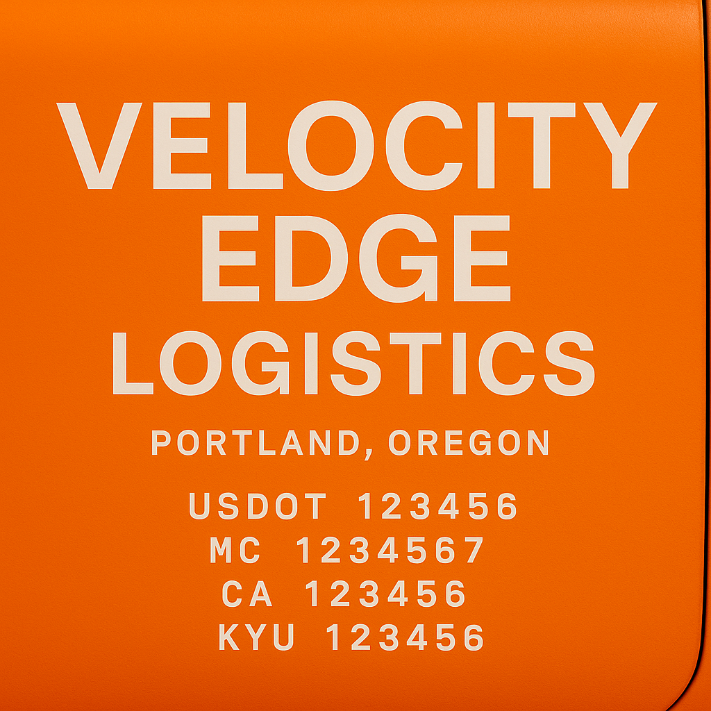 Custom Truck Door Decal Sticker Lettering with Trucking Name or Company Name, City & State, US DOT, MC, CA, KYU, GVW, VIN Sign (Set of 2)