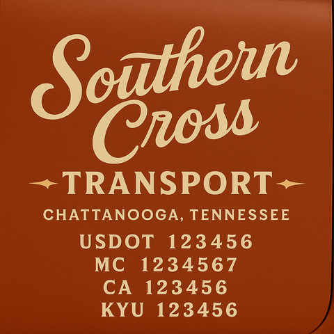 Custom Truck Door Decal Sticker Lettering with Trucking Name or Company Name, City & State, US DOT, MC, CA, KYU, GVW, VIN Sign (Set of 2)