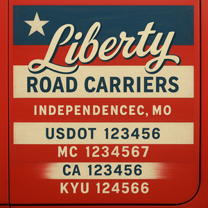 Custom Truck Door Decal Sticker Lettering with Trucking Name or Company Name, City & State, US DOT, MC, CA, KYU, GVW, VIN Sign (Set of 2)
