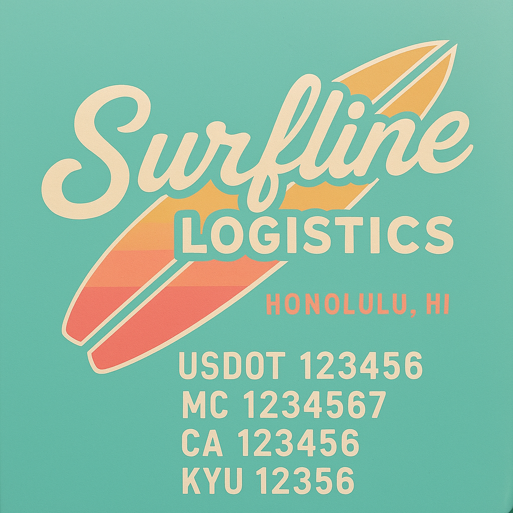 Custom Truck Door Decal Sticker Lettering with Trucking Name or Company Name, City & State, US DOT, MC, CA, KYU, GVW, VIN Sign (Set of 2)