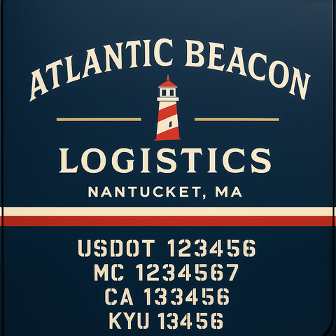 Custom Truck Door Decal Sticker Lettering with Trucking Name or Company Name, City & State, US DOT, MC, CA, KYU, GVW, VIN Sign (Set of 2)