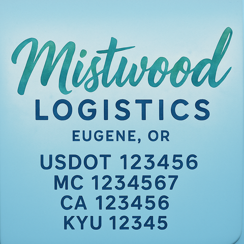 Custom Truck Door Decal Sticker Lettering with Trucking Name or Company Name, City & State, US DOT, MC, CA, KYU, GVW, VIN Sign (Set of 2)