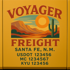 Custom Truck Door Decal Sticker Lettering with Trucking Name or Company Name, City & State, US DOT, MC, CA, KYU, GVW, VIN Sign (Set of 2)