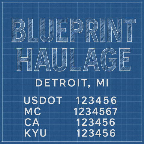 Custom Truck Door Decal Sticker Lettering with Trucking Name or Company Name, City & State, US DOT, MC, CA, KYU, GVW, VIN Sign (Set of 2)