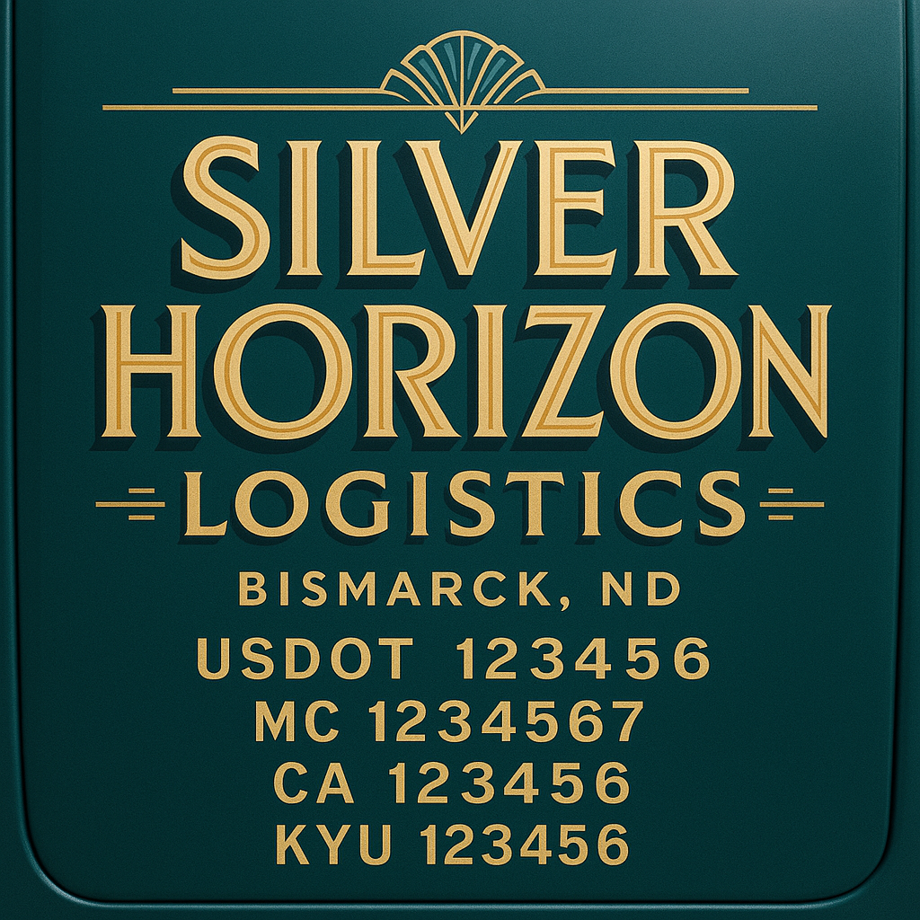Custom Truck Door Decal Sticker Lettering with Trucking Name or Company Name, City & State, US DOT, MC, CA, KYU, GVW, VIN Sign (Set of 2)