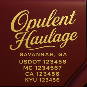 Custom Truck Door Decal Sticker Lettering with Trucking Name or Company Name, City & State, US DOT, MC, CA, KYU, GVW, VIN Sign (Set of 2)