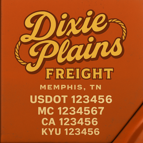 Custom Truck Door Decal Sticker Lettering with Trucking Name or Company Name, City & State, US DOT, MC, CA, KYU, GVW, VIN Sign (Set of 2)