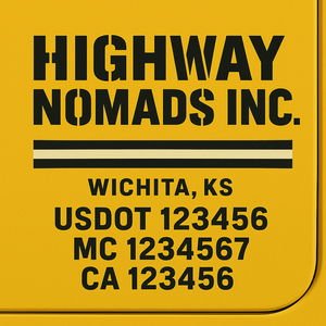 Custom Truck Door Decal Sticker Lettering with Trucking Name or Company Name, City & State, US DOT, MC, CA, KYU, GVW, VIN Sign (Set of 2)